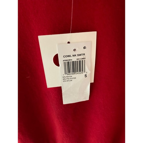 NWT  ADYSON PARKER COLORBLOCKED COWLNECK SWEATER REGATTA RED  Small - Picture 4 of 7